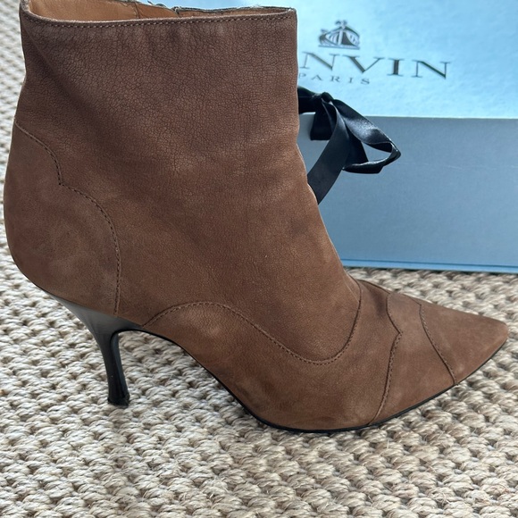 🎉HP🎉 Beautiful Lanvin light brown leather ankle sock boots sz 38.5 (US 8) - Picture 3 of 9
